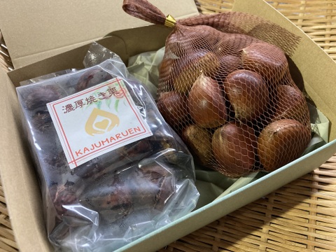 【ゲン担ぎ福袋】数量30個限定！！熟成させた糖度30度越えのほくほくしっとり焼き栗300ｇ＆大粒冷凍栗500ｇのセット