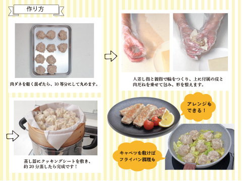 【予約販売・4/14発送分】元気豚　大粒肉焼売手作りキット　500ｇ（10個分）　※お届け日指定不可