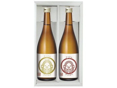【当蔵人気No.3】【純米アマビエと純米吟醸アマビエのセットで疫病退散!!】【720ml×2本飲みくらべセット】【メッセージカード・ギフト包装可】【地元秋田県産米使用】