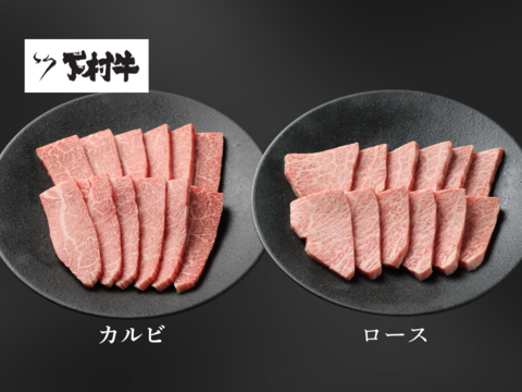 黒毛和牛『下村牛』焼肉2種食べ比べセットB（カルビ・ロース）計500g