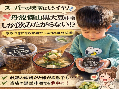 丹波篠山 無添加黒大豆味噌｜糖度39.4度黒枝豆仕込み｜ 丹波篠山黒大豆100％・自然な甘みで子どもも飲める味噌  黒豆味噌 大容量 800g 無添加 よしだ農園