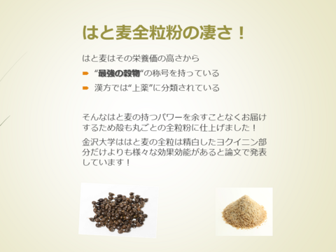 自然栽培はと麦粗挽き全粒粉