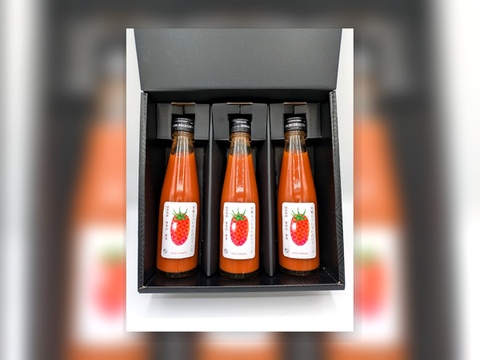 【完熟ミニトマト100％】まるで飲むフルーツ。10年以上、学校給食に選ばれ続ける信頼の自社加工（無添加・無着色・無塩） ギフトセット 200ml×3本