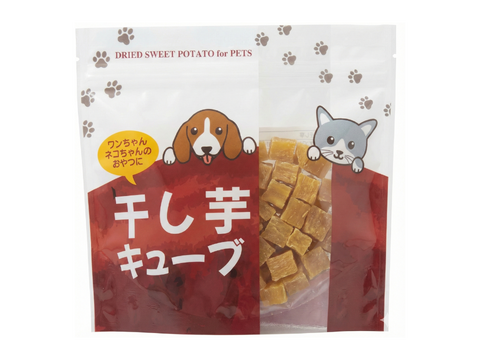 【愛犬・愛猫に】国産紅はるかの無添加『干し芋キューブ』お得な120g×4袋セット