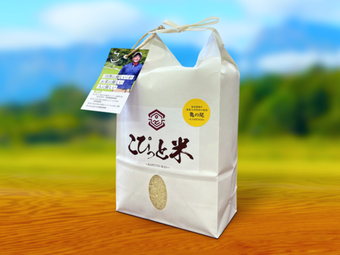 【令和7年産】栽培期間中農薬不使用【亀の尾】白米・2kg　あっさりとした上品な味わい　こぴっと米