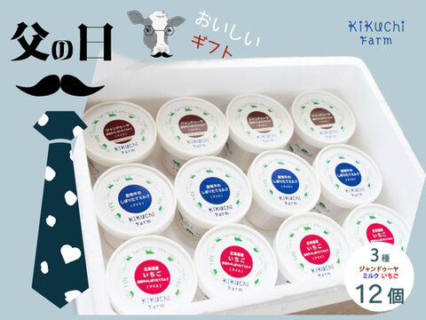 【父の日ギフト】ミルクジェラート3種の味セット（１２個入り）