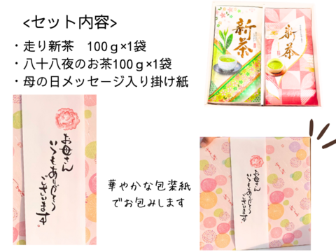 【母の日ギフト】走り新茶100g×1、八十八夜のお茶100g×1　静岡県牧之原産