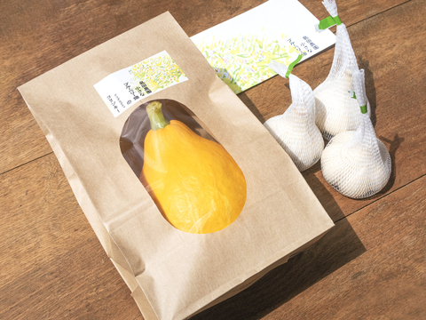 「コリンキー」１個(約５００g）と「ニンニク」３個セット【限定5箱】