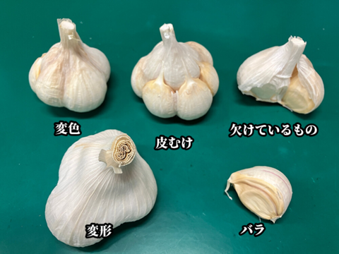 【青森県産】2026年度新物 ホワイト六片種にんにく 2kg（1kg×2ネット) 家庭用 不揃い品