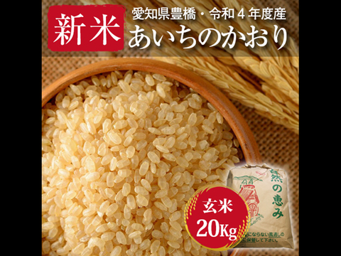 【節減対象農薬6割減・一等米】あいちのかおり 玄米20g（10kg×2袋）【令和4年・愛知県産】