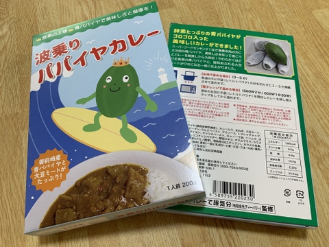青パパイヤをカレーで美味しく！『波乗りパパイヤカレー』（１人前✖️１０個セット）