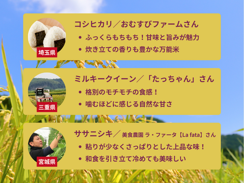 【売り切れ】 【合計6kg】新米3種食べ比べセット（食べチョク公式）【限定100セット】
