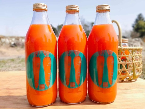 【栽培期間中農薬・化学肥料不使用の人参使用】人参ジュース 1000㎖×12本