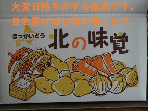 美味しくて日持ちする白かぼちゃ つきみ　５ｋｇ箱(３～４玉入）【北海道富良野産】有機栽培認証取得