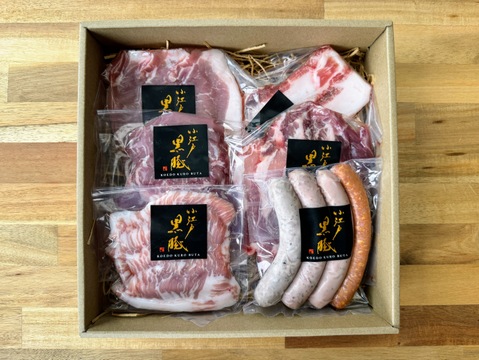 【ギフトにおすすめ】【小江戸黒豚】数量限定！BBQセット
希少部位入りの５つの部位とソーセージ（500ｇ）《冷凍でお届け》《ご贈答用箱入り》