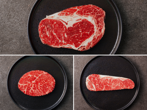 【ギフト】よりどりステーキ３種３枚セット（サーロイン・リブロース・モモ）　熨斗対応可【冬ギフト】