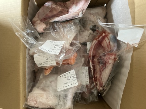 【80サイズに入るだけ！】山盛り！色々な魚のアラとカマハラス詰合せ/3D冷凍