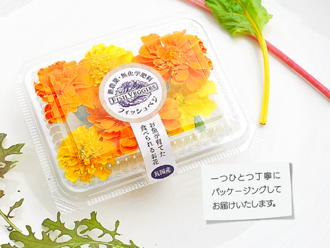 【エディブルフラワー】マリーゴールド・化学肥料/農薬不使用の安心して食べられるお花　6輪