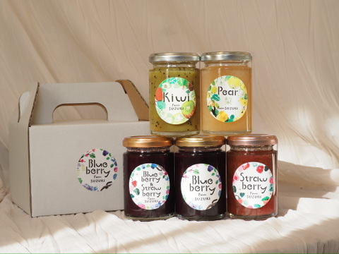 キウイ新登場！千葉県産フルーツジャム５本セット【冬ギフト】