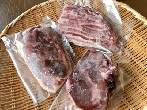 《ジビエ福袋》特価❗️10％OFF✨猪肉1kg【レバー＆バラ＆ロース】ブロック