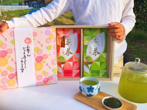 【新茶】【母の日ギフト】最上級ランク”大走り”新茶100g×1、八十八夜のお茶100g×1のセット　新茶　静岡県牧之原産