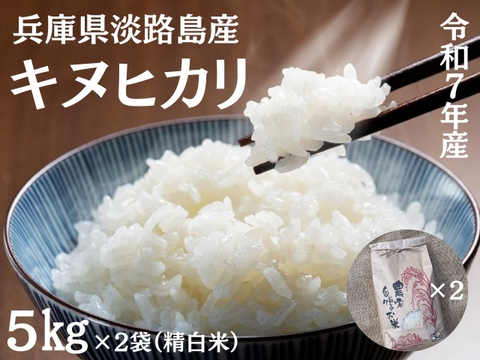 【新米 令和7年産】淡路島産キヌヒカリ 5kg×2袋セット（精白米）