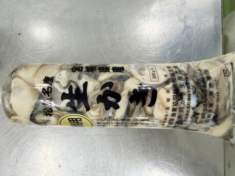 加熱用🔥1年牡蠣 生出荷🚚0.5kg(500g×1本）🦪むき身・剥き身牡蠣 生牡蠣🍳加熱用にも使用可能！🏝️松島牡蠣屋 牡蛎 カキ かき kaki カキフライ 牡蠣鍋 牡蠣ご飯 バター焼きに