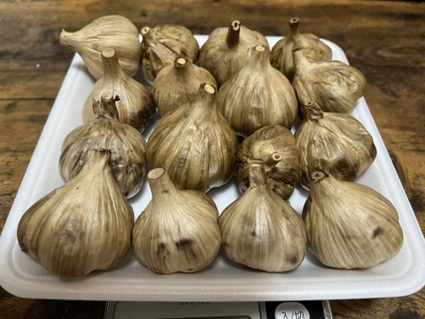 37 自然栽培　黒にんにく 人気　サイズいろいろたっぷり16個　令和4年度新物　食べやすくて美味しい