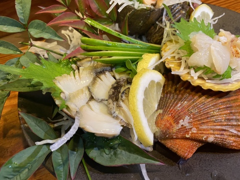 瀬戸内海 天然　アワビ 海鮮 BBQ 網焼き 漁師 貝類刺身活かし　海鮮