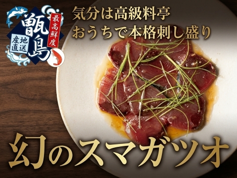 【全身トロと言われる美味しさ】彗星の如く現れたサラブレッド『幻のスマガツオ』業界初パウダースノー冷凍で最高鮮度の本格刺し盛りをご自宅で🐟2甑島ブランド【冬ギフト】【11月上旬予約】