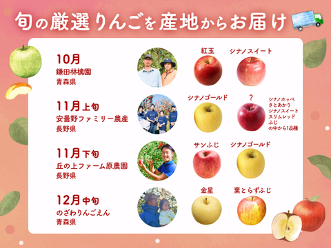 【食べチョク旬の食べ比べ便】紅玉、シナノスイート