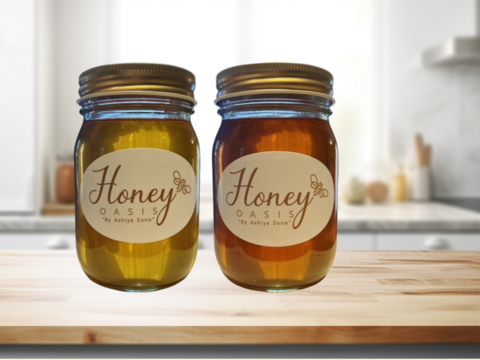 【非加熱･無添加】国産生はちみつ　きはだ、柿セット　500g×2本