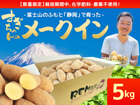 【栽培期間中化学肥料・農薬不使用】じゃがいも（メークイン）5kg 静岡県 藤枝産 R6年産