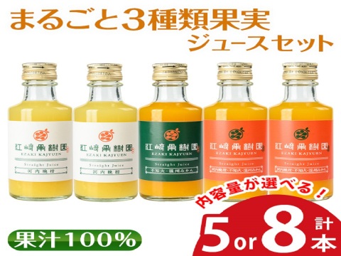 【夏ギフト】贅沢飲み切りタイプ全3種！　まるごと３種類果実ジュース8本セット