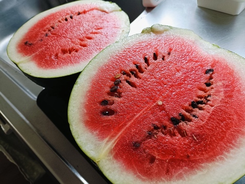 自然栽培のスイカ（固定種）【B品1玉︰2.5-4.5kg】