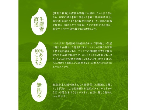 【 お試し 】 便利 で 鮮度 長持ち！ 新米 令和６年度 無洗米 山形県産 あきたこまち 1合 袋 （150ｇ） 3個入り 産地直送 生産者直送 お米 米 白米 精米 おすすめ