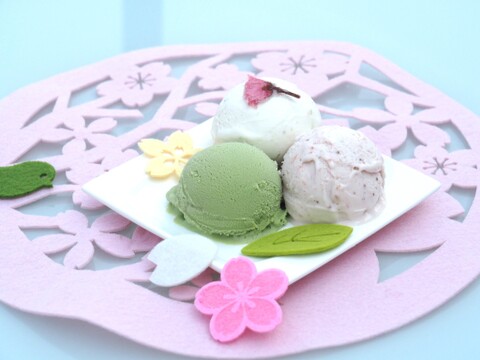 【母の日ギフト】春限定ジェラート！桜塩ミルク×桑の葉茶ミルク×いちごミルクジェラートのセット