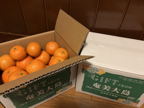 [奄美大島産】島たんかん🍊農薬不使用栽培○ご家庭用３.２キロ✕２セット○芳醇な香りと一口食べるとあふれ出るジューシーな果汁です♪味に自信あり！