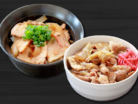 レンジで簡単調理！1食140ｇのボリューム！「元気豚　焼肉丼&生姜焼丼セット　計12食」