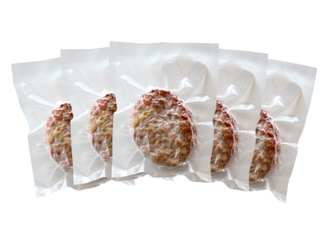 粗挽きハーブフランクのタネをハンバーグ風に！「元気豚  フランクバーグ　100ｇ×5個」