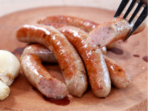 ＜セール＞熱々を食べると肉汁が溢れる、ほんのりハーブが香る「元気豚 ウインナー　150ｇ（6本入）」　【322】