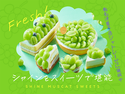 有名洋菓子店シャトレーゼ御用達『新鮮朝採』KOSHUシャインマスカット2㎏セット（500～600g×3～4房程度）