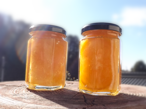 【冬ギフト】まるごと！　ゆずジャム　/　甘さ控えめ　/　(大)150ml × 3本　/　竹の飯盒入り　/　柚子ジャム