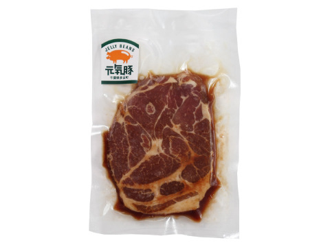 ケチャップ系BBQソース味「元気豚 肩ローストンテキ　ＢBQソース味」130g