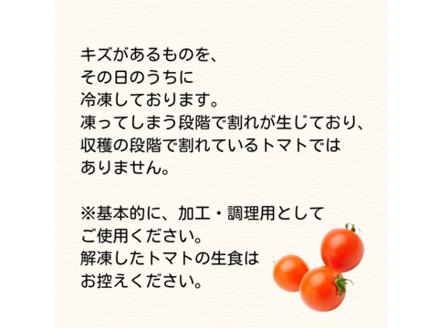 旬をそのまま！「Frozen cherry tomatoes」加工・調理用ミニトマト　クール便１kg