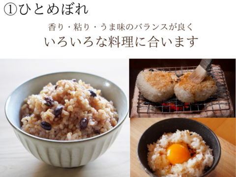 玄米3種食べ比べ9kg ひとめぼれ、ミルキークイーン、きぬむすめ　3ｋｇ×3種　計9kg　静岡県産　令和4年度