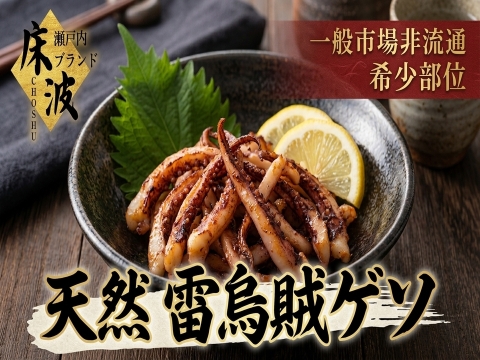 【一般市場非流通の部位】天然国産イカ『雷烏賊ゲソ』長州床波ブランド海鮮部位指定キャンペーン数量限定☆お試し約200g【6月上旬予約】