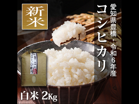 ★新米★【節減対象農薬6割減】コシヒカリ 白米2kg【令和6年・愛知県産】