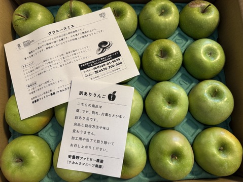 発送中🍏【訳あり加工用】グラニースミス5キロ箱 訳あり 商品ID17092長野県 信州 安曇野 リンゴ 幻 幻のリンゴ 予約 希少 旬 お菓子作り用 加工用