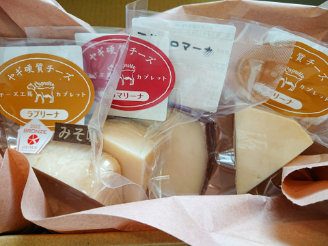 【信州産】やぎミルクで作るセミハードチーズ４種詰め合わせ箱